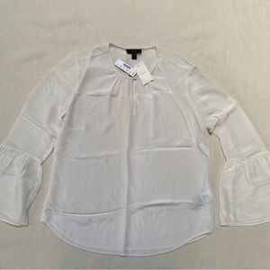 NWT JCrew white silk blouse, size 8
